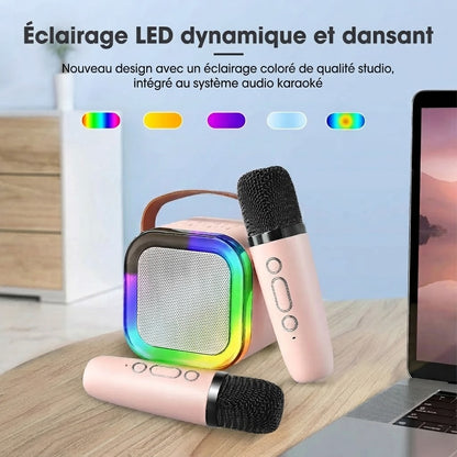 Mini kit karaoké pour enfants avec 2 microphones sans fil