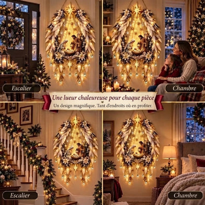 Décoration de Noël lumineuse avec ailes d’ange