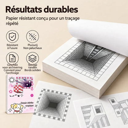 Livre de dessin 3D pour enfants avec activités de coloriage et de découpage