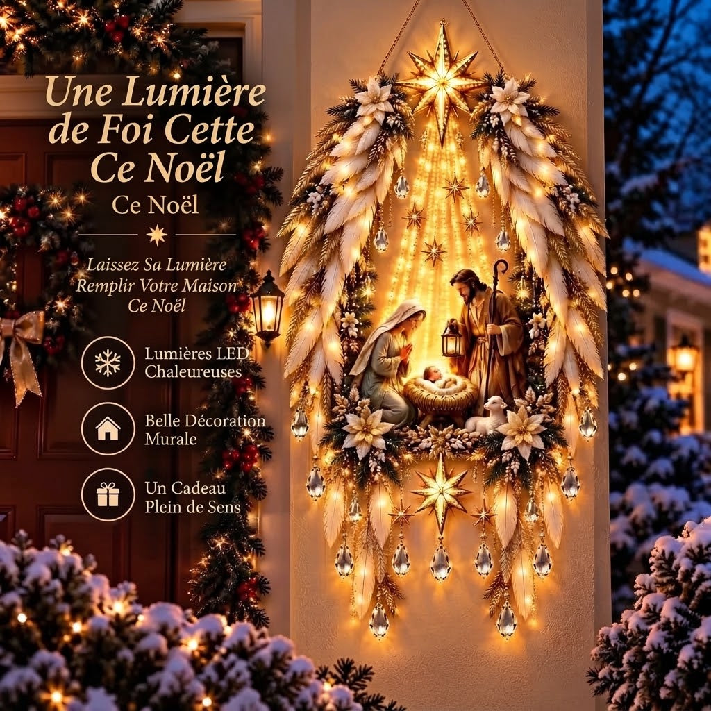 Décoration de Noël lumineuse avec ailes d’ange