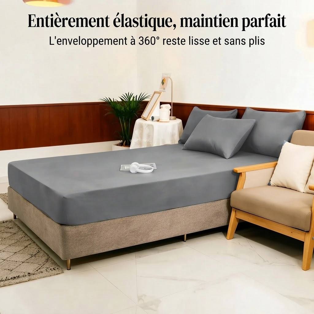 Ensemble de draps-housses doux 3 pièces avec ajustement élastique