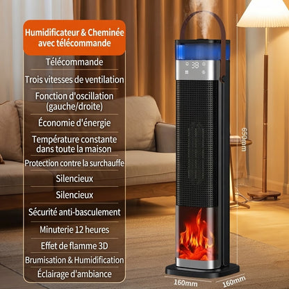 Chauffage d’appoint 2 en 1 avec humidificateur