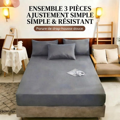 Ensemble de draps-housses doux 3 pièces avec ajustement élastique