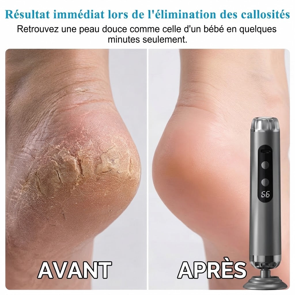 Râpe électrique pour pieds avec 5 vitesses et 50 disques abrasifs
