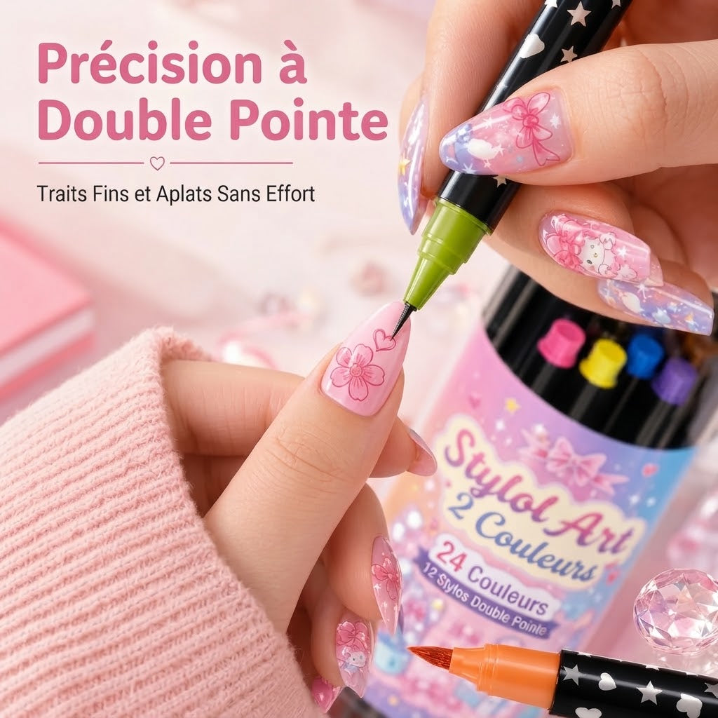 Set de 12 stylos nail art à double embout