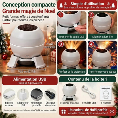 Projecteur de Noël USB pour murs et plafond