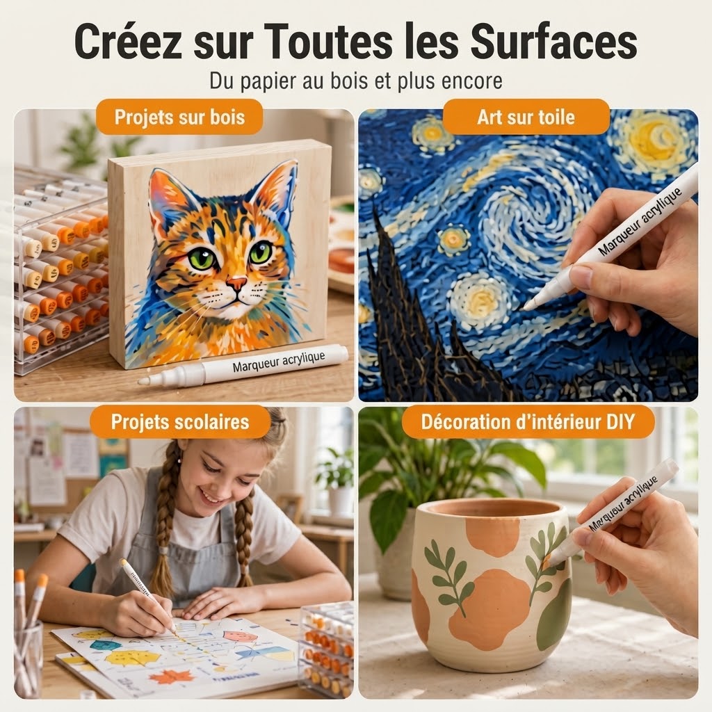 Marqueurs acryliques à pointe pinceau souple