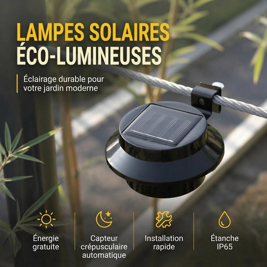 Lampes LED solaires étanches pour gouttière