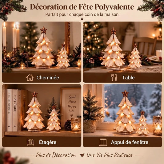 Décoration de sapin de Noël vintage avec éclairage
