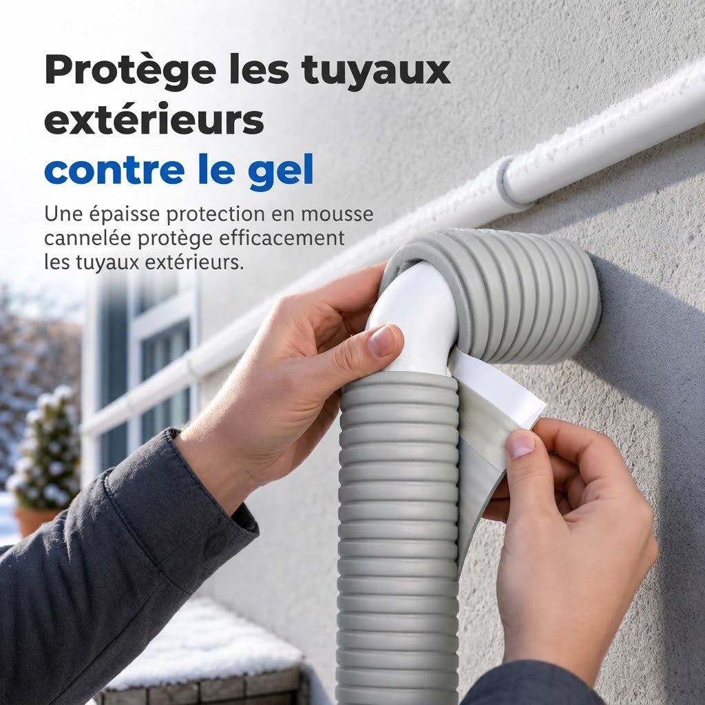 Isolation adhésive pour tuyaux contre le gel des conduites extérieures