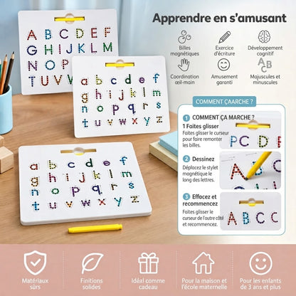 Tableau d’écriture magnétique 2 en 1 pour enfants