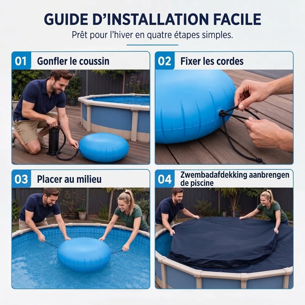 Coussin d’hivernage gonflable rond pour piscine