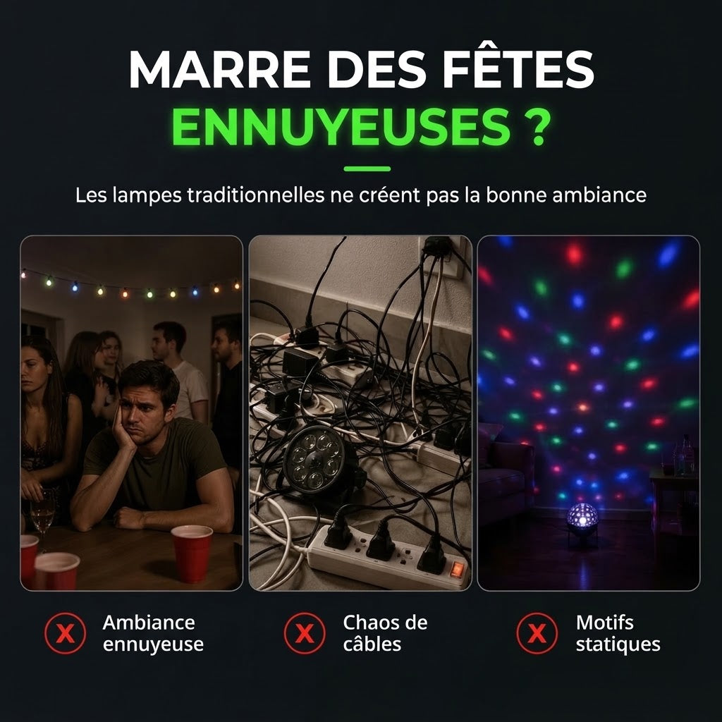 Lampe laser de fête rechargeable avec télécommande