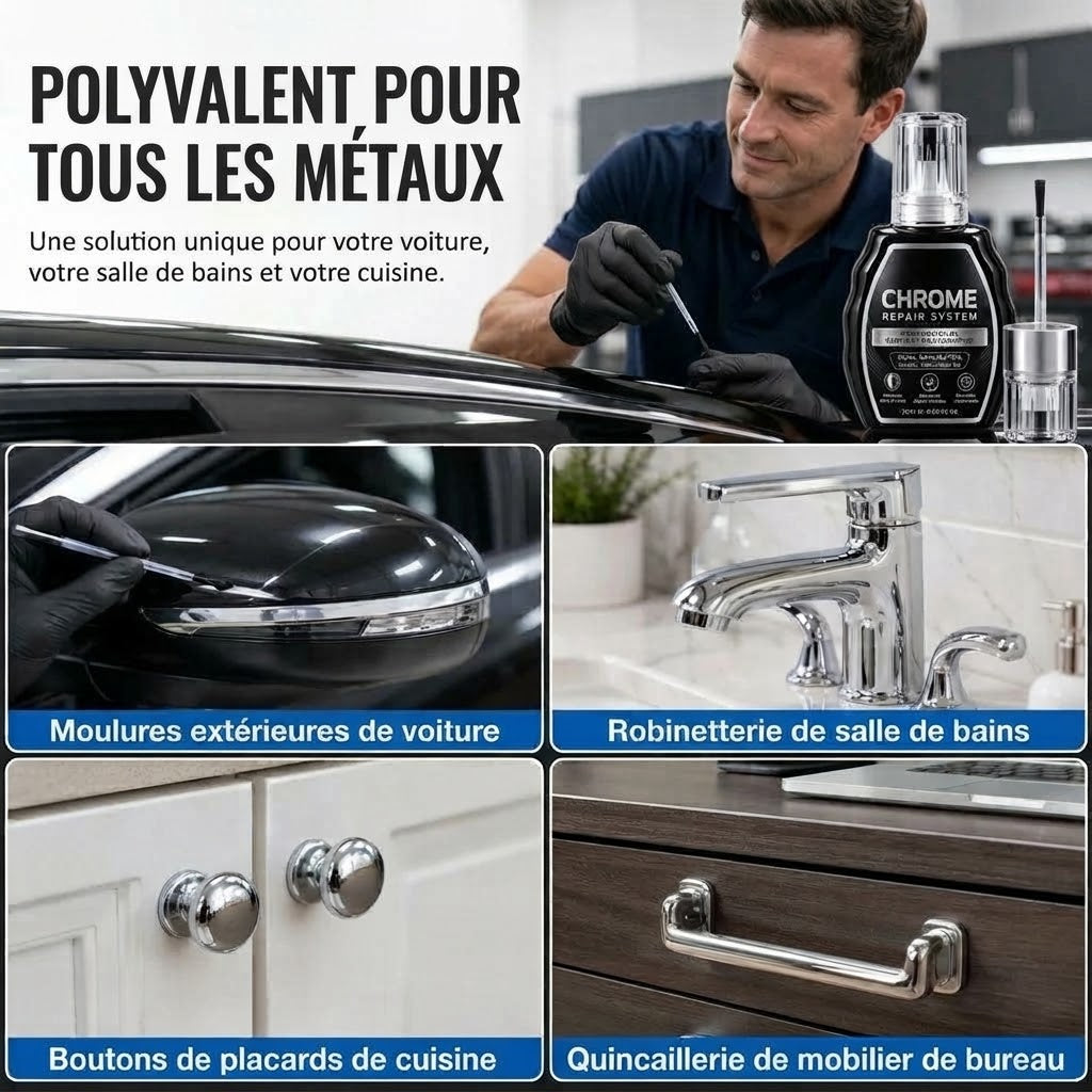 Stylo professionnel de réparation chromée