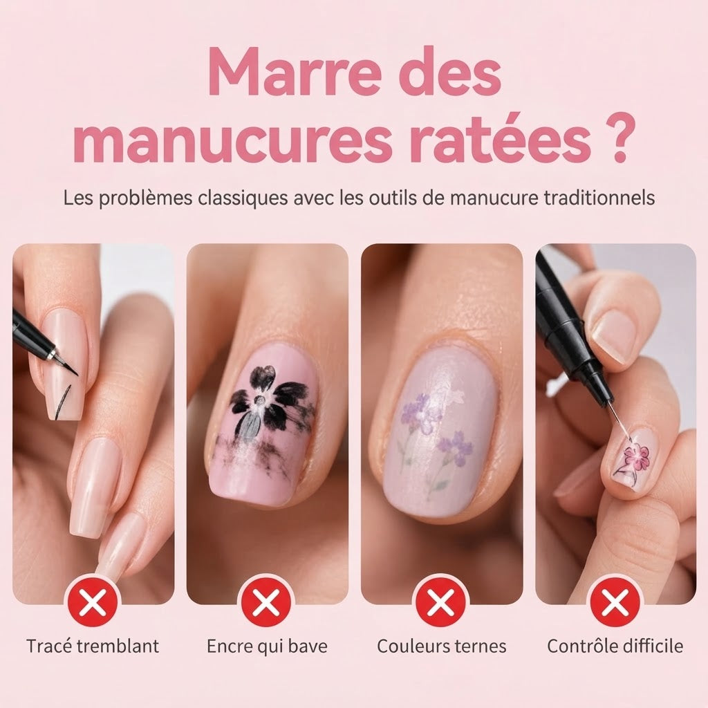 Set de 12 stylos nail art à double embout