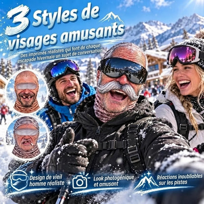 Cagoule de ski amusante avec visage réaliste