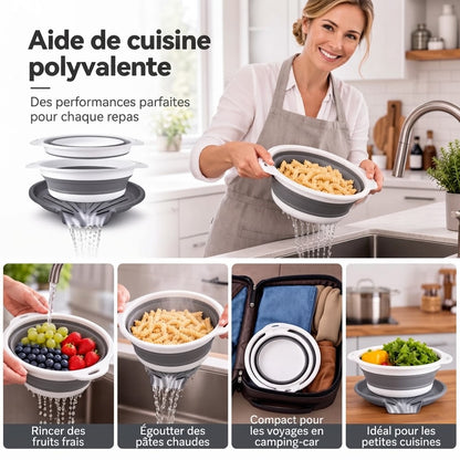 Set de 3 passoires pliables avec fond d’égouttage