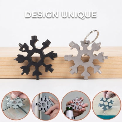 Outil multifonction en forme de flocon de neige avec 18 fonctions