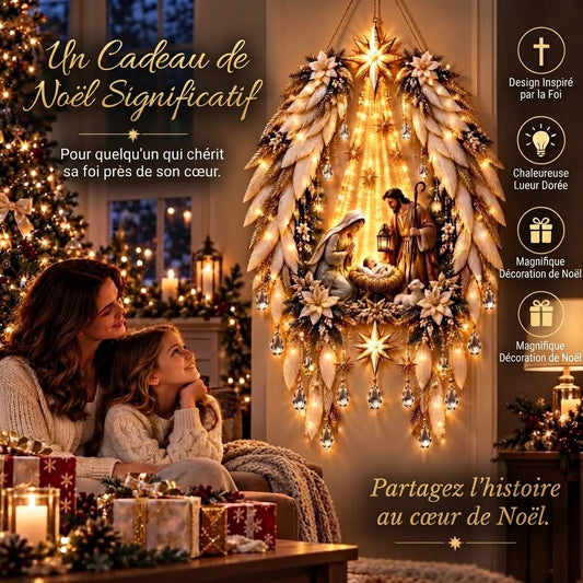 Décoration de Noël lumineuse avec ailes d’ange