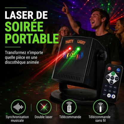 Lampe laser de fête rechargeable avec télécommande