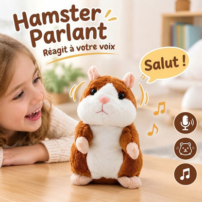 Peluche hamster parlante qui vous imite et secoue la tête