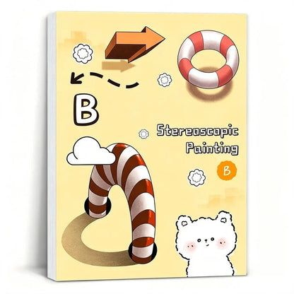 Livre de dessin 3D pour enfants avec activités de coloriage et de découpage