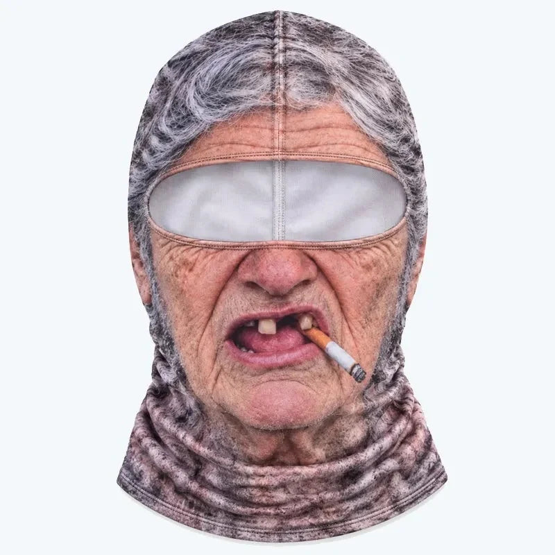 Cagoule de ski amusante avec visage réaliste