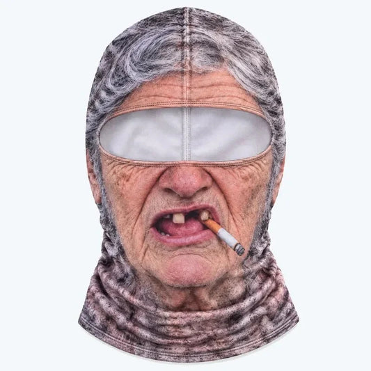 Cagoule de ski amusante avec visage réaliste