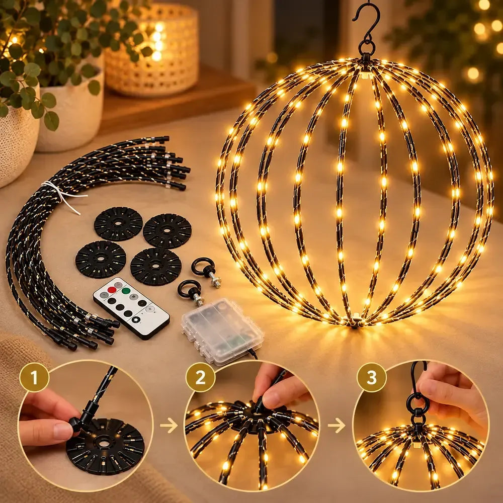 Boule lumineuse LED GlowBall à piles pour intérieur et extérieur
