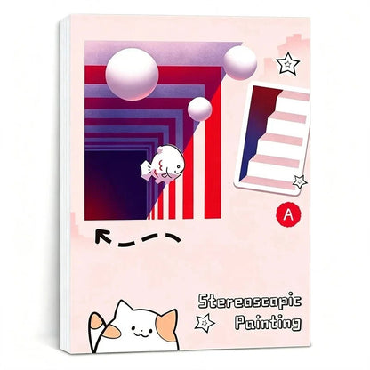 Livre de dessin 3D pour enfants avec activités de coloriage et de découpage