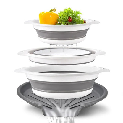 Set de 3 passoires pliables avec fond d’égouttage