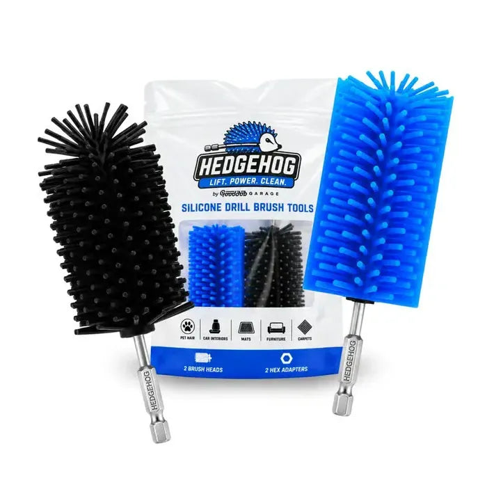 Brosses en silicone en forme de hérisson pour poils d’animaux à fixer sur perceuse lot de 2