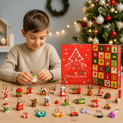 Calendrier de l’Avent de Noël avec blocs de construction