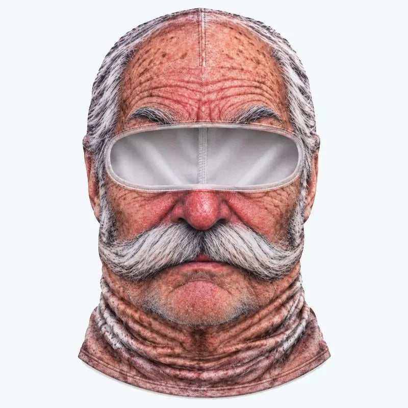 Cagoule de ski amusante avec visage réaliste