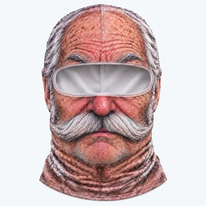 Cagoule de ski amusante avec visage réaliste