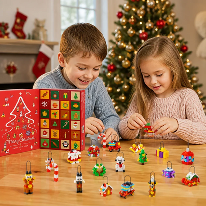 Calendrier de l’Avent de Noël avec blocs de construction