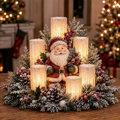 Centre de table de Noël lumineux avec bougie sans flamme