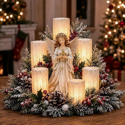 Centre de table de Noël lumineux avec bougie sans flamme