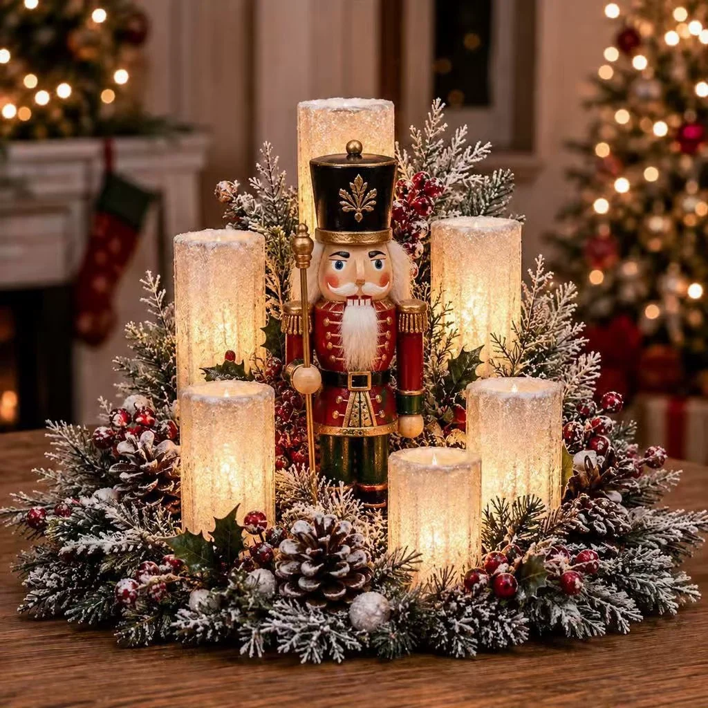 Centre de table de Noël lumineux avec bougie sans flamme