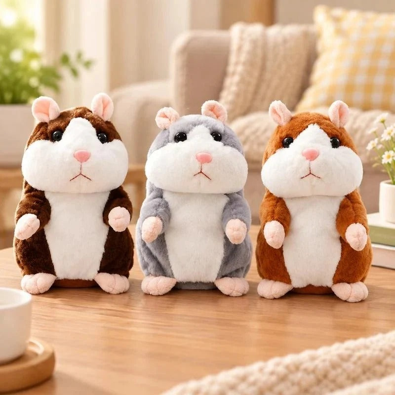 Peluche hamster parlante qui vous imite et secoue la tête