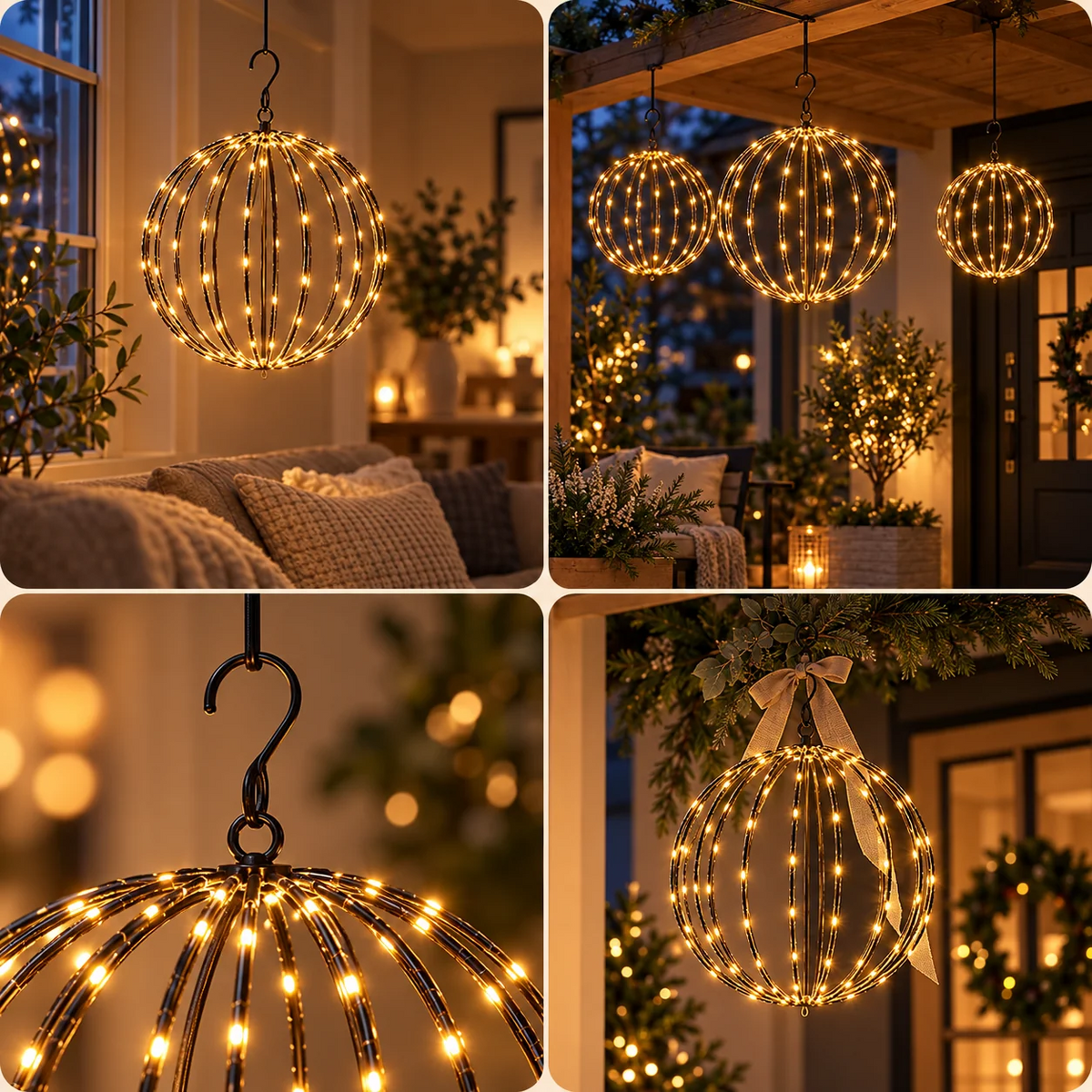 Boule lumineuse LED GlowBall à piles pour intérieur et extérieur