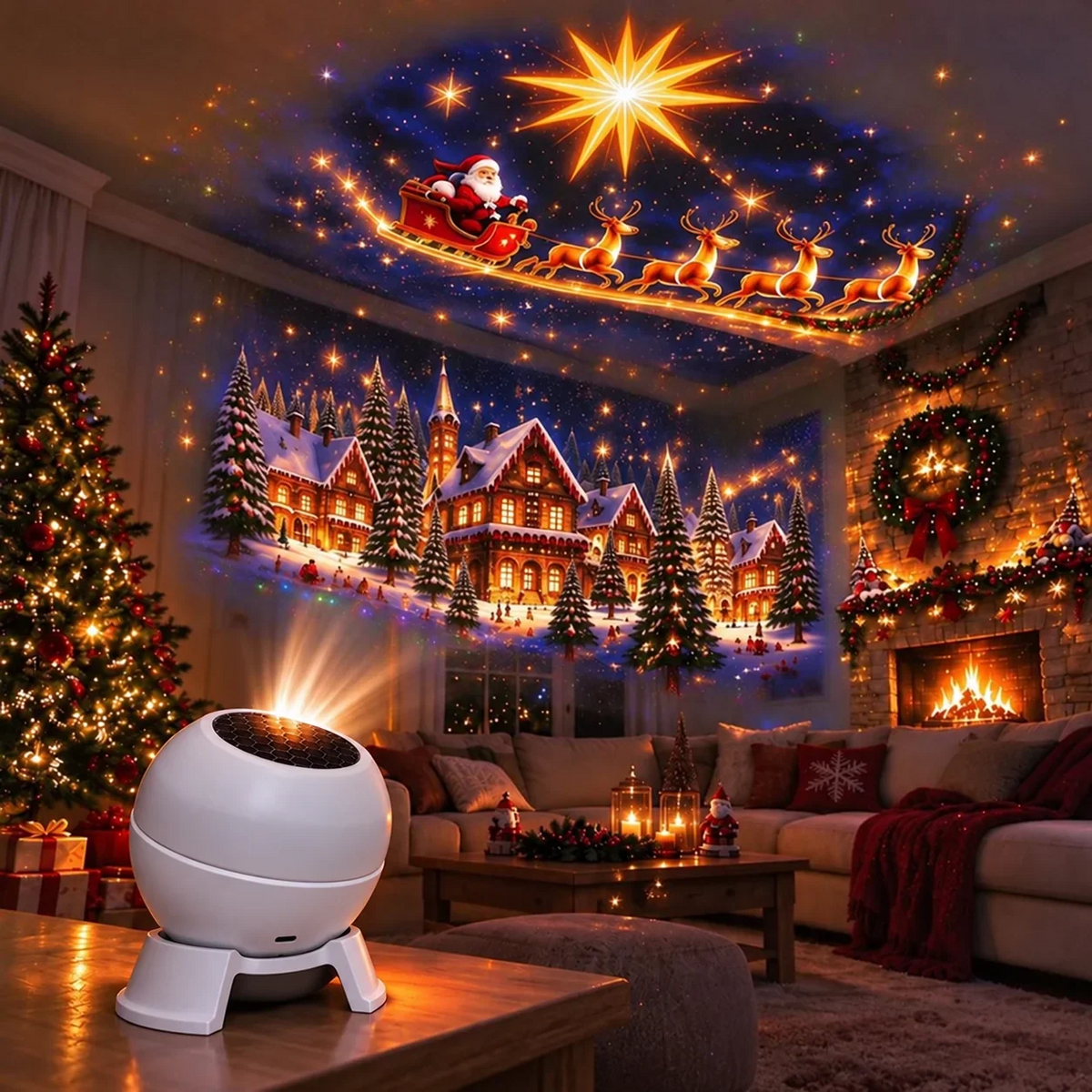 Projecteur de Noël USB pour murs et plafond