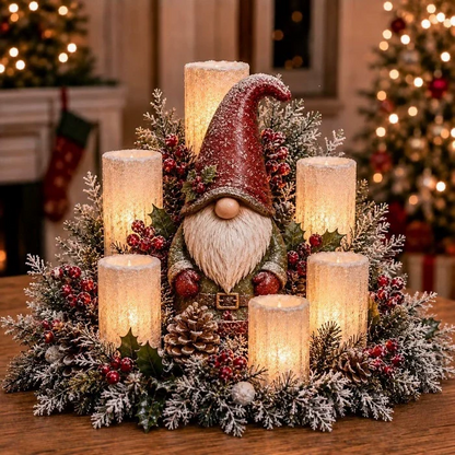 Centre de table de Noël lumineux avec bougie sans flamme