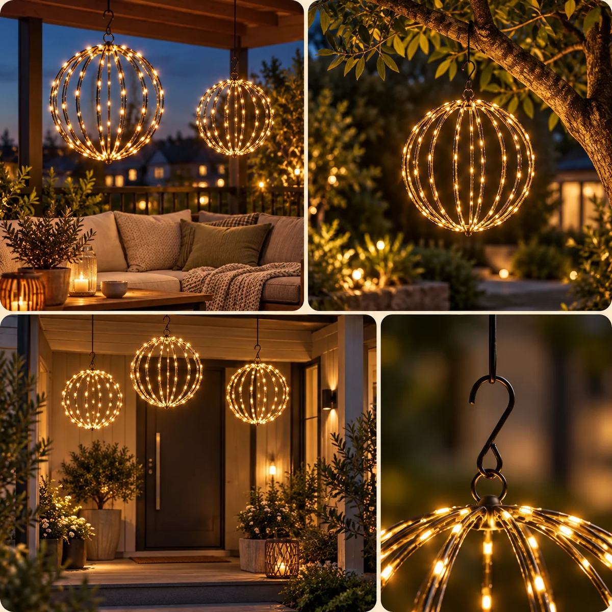 Boule lumineuse LED GlowBall à piles pour intérieur et extérieur